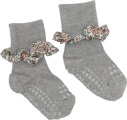 GoBabyGo Nonslip Socks - Bamboo / Liberty Str 3-4y (size - Grey Melange / Ka Strømper Bomuld hos Magasin