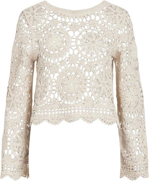 Se Object Objpetra L/S Knit Pullover 132 Kvinde Sandshell Toppe Str S - hos Magasin ved Magasin