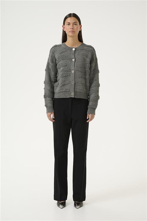 Karen by Simonsen Kbrosanne Cardigan Kvinde Dark Gray Melange Cardigans Loose Fit Str XS - hos Magasin