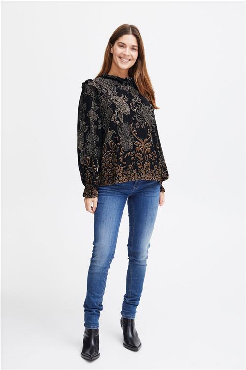 Sorbet Sbmora Blouse Kvinde Paisley Langærmede Bluser Str S - hos Magasin