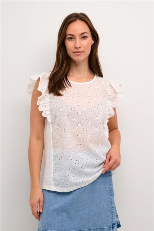 Culture Cualice Top Kvinde Spring Gardenia Kortærmede T-shirts Str XS - hos Magasin