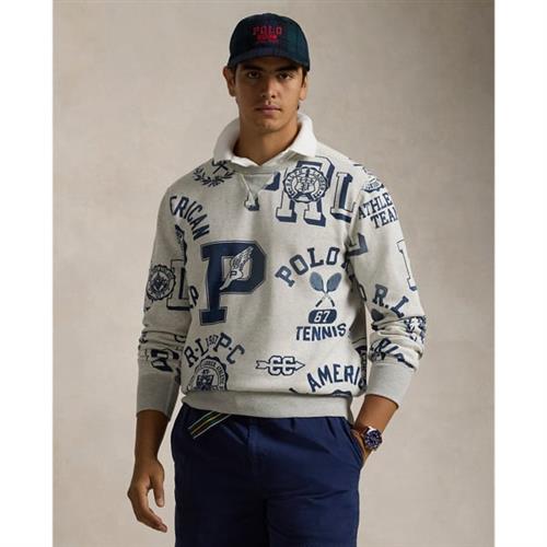 Se Polo Ralph Lauren Seasonal Fleecelsl-sws Mand Newport Navy/lt Sport Hthr Sweatshirts Str XL - hos Magasin ved Magasin