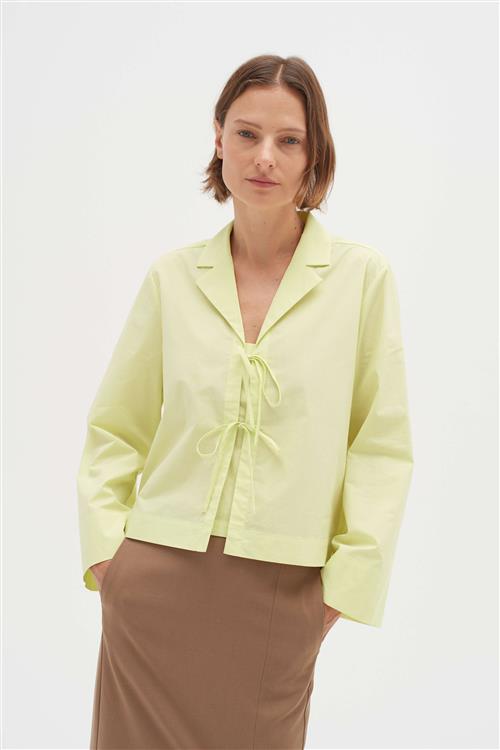 Se InWear Helveiw Cropped Shirt Kvinde Lime Sorbet Langærmede Skjorter Loose Fit Str 42 - hos Magasin ved Magasin