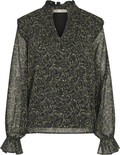 Rue de Femme Fiona Blouse RdF Kvinde Green Langærmede Bluser Str S - hos Magasin