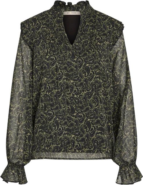 Rue de Femme Fiona Blouse RdF Kvinde Green Langærmede Bluser Str XS - hos Magasin