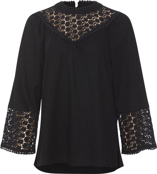 Rue de Femme ¤ Catronia Blouse RdF ¤ Kvinde Black Langærmede Bluser Str XS - hos Magasin