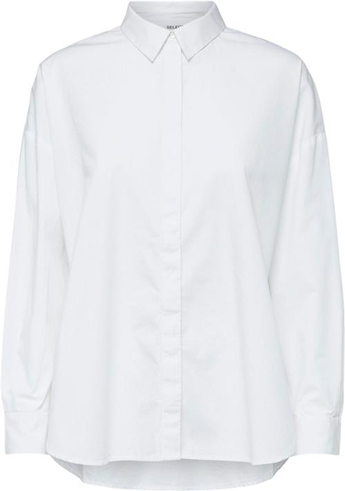 Selected Femme Slfhema LS Shirt B Noos Kvinde Hvid Langærmede Skjorter Str 40 - hos Magasin