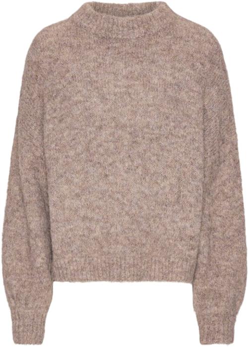 A-VIEW Patrisia Solid Knit Pullover Kvinde Brown Sweaters Str M - hos Magasin