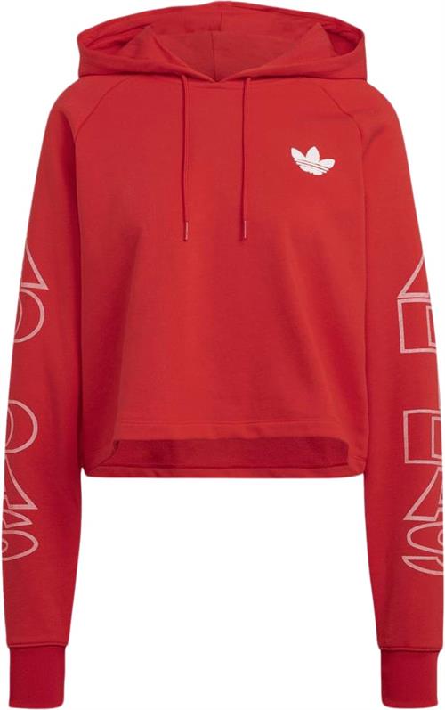 adidas Cropped Hoodie Kvinde Red Hættetrøjer Str 36 - Bomuld hos Magasin