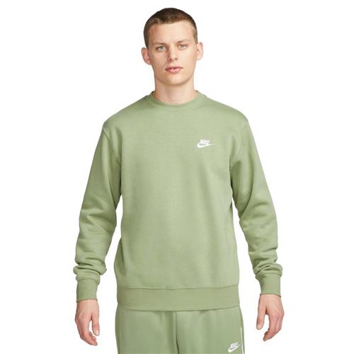 Nike Club Crewneck Mand Oil Green/white Sweatshirts Str L - Bomuld hos Magasin