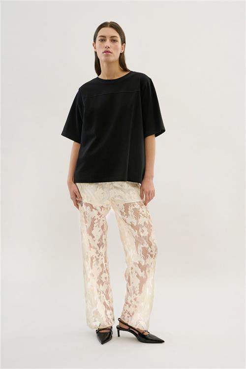 Karen by Simonsen Kbpheobe Pants Kvinde Egret Bukser Med Brede Ben Loose Fit Str 42 - hos Magasin