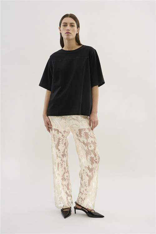 Se Karen by Simonsen Kbpheobe Pants Kvinde Egret Bukser Med Brede Ben Loose Fit Str 36 - hos Magasin ved Magasin