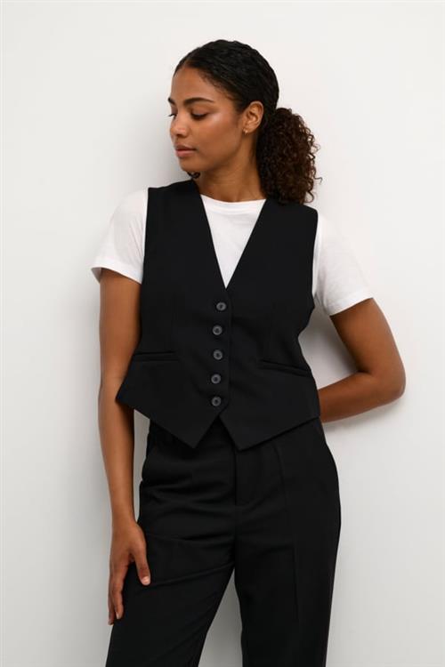 Se Kaffe Kasakura Waistcoat Kvinde Black Deep Blazere Str 46 - hos Magasin ved Magasin