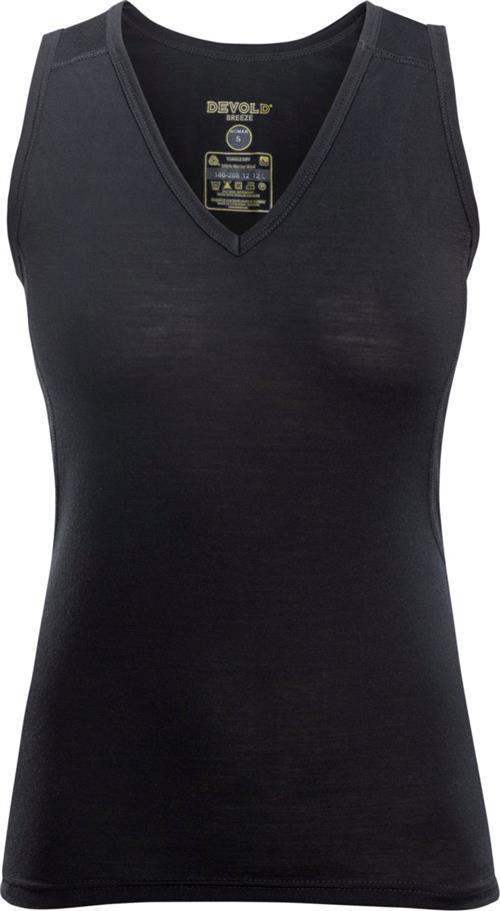 Devold Devold W Breeze Singlet, Black L - Tanktoppe Uld hos Magasin