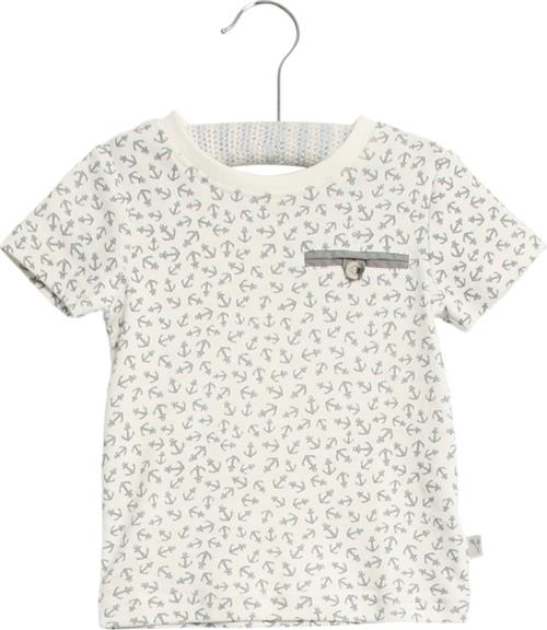 Wheat Tshirt Peder Str 80/12m - Ivory Anchor Kortærmede T-shirts Bomuld hos Magasin