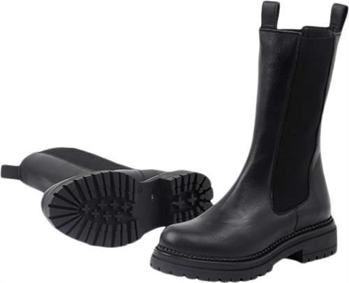 Cashott Cashannah Chelsea High Cut Leather Kvinde Delfi Black 256 Chelsea Boots Str 41 - hos Magasin