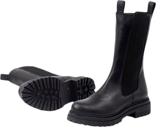 Cashott Cashannah Chelsea High Cut Leather Kvinde Delfi Black 256 Chelsea Boots Str 36 - hos Magasin