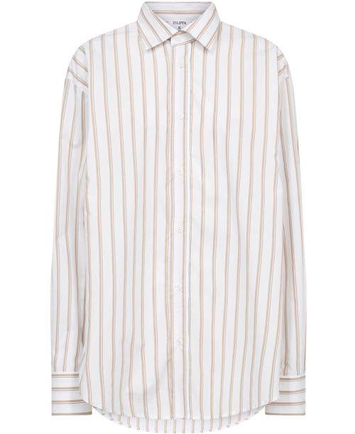 Filippa K Classic Poplin Shirt Kvinde Light Brow Langærmede Skjorter Str 40 - hos Magasin