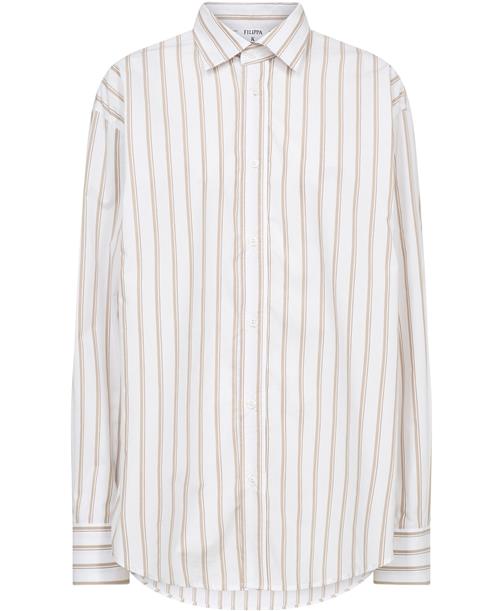 Filippa K Classic Poplin Shirt Kvinde Light Brow Langærmede Skjorter Str 36 - hos Magasin