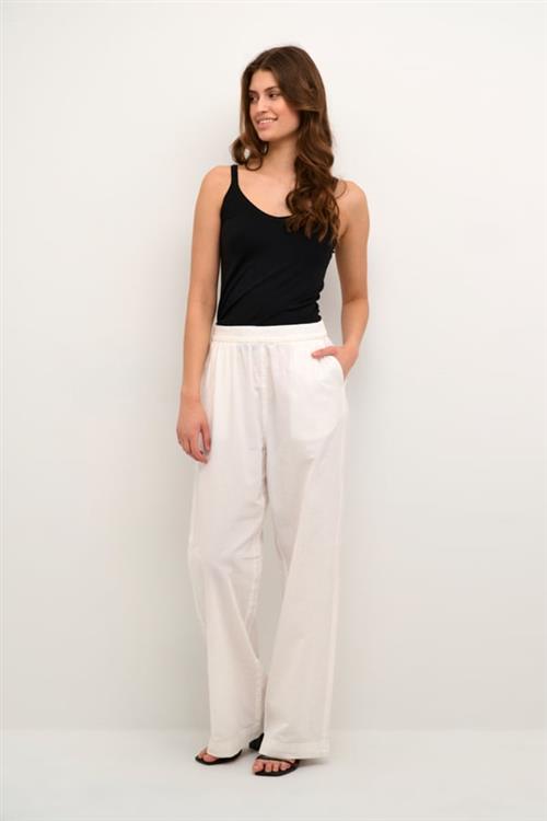 Se Kaffe Kanaya Wide Pants Kvinde Chalk Bukser Med Brede Ben Relaxed Fit Str 36 - hos Magasin ved Magasin