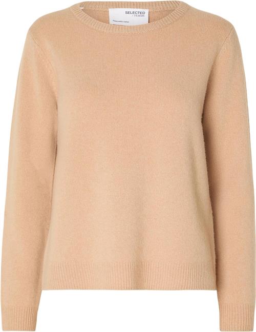 Selected Femme Slfmanila LS Knit Cashmere Oneck N Kvinde Amphora Sweaters Str XL Cashmere - hos Magasin