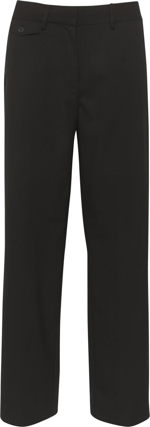 Karen by Simonsen Kbmilano Solid Pants Kvinde Meteorite Bukser Med Lige Ben Classic Fit Str 38 - hos Magasin