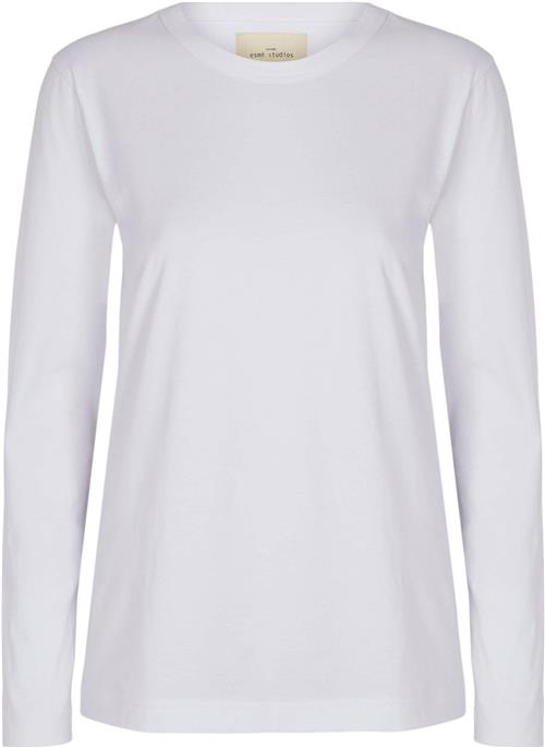 esmé studios Esmaja Tshirt Kvinde White Langærmede T-shirts Str S - hos Magasin