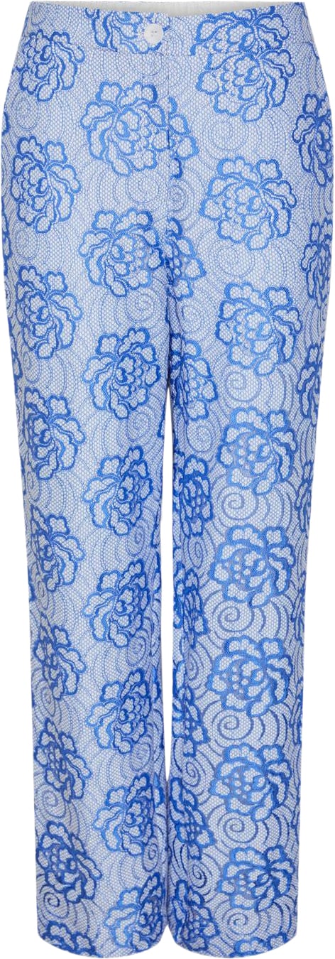 Se YAS Yasisa HW Pants Kvinde Palace Blue Bukser Med Lige Ben Regular Fit Str XL - hos Magasin ved Magasin