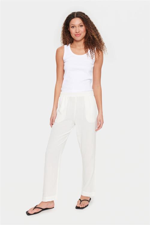 Saint Tropez Ulinasz Pants Kvinde 110605 Hørbukser Casual Fit Str XS - hos Magasin