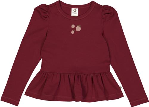 Se Müsli by Green Cotton Apple Print l/s T Str 128 - Cabernet Bluser Bomuld hos Magasin ved Magasin