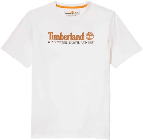 TIMBERLAND Wwes Front tee Mand White Kortærmede T-shirts Str L - Bomuld hos Magasin