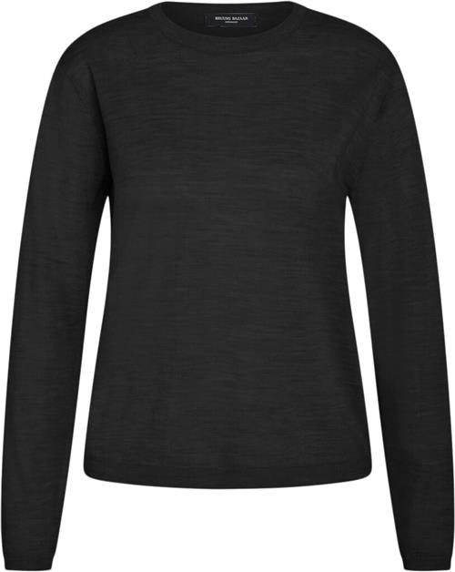 Bruuns Bazaar Charlenebbround Neck Knit Kvinde Black Sweaters Str S - hos Magasin