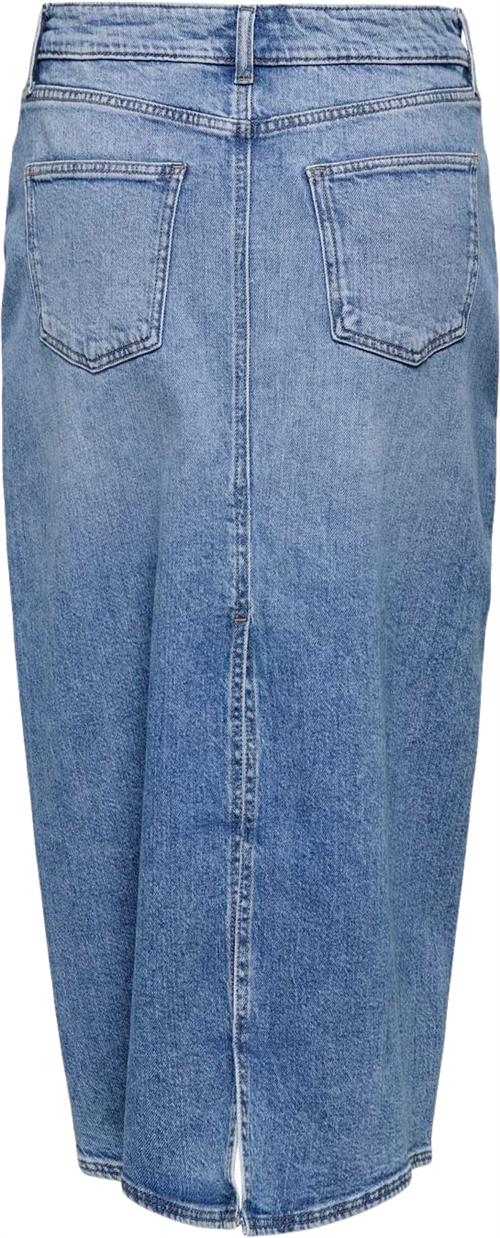 ONLY Onlmilla Midi Skirt DNM CS Kvinde Light Blue Denim Midi Nederdele Str L - hos Magasin