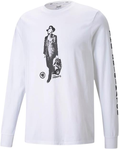 Se Puma Franchise ls tee Mand White Langærmede T-shirts Str XL - Bomuld hos Magasin ved Magasin