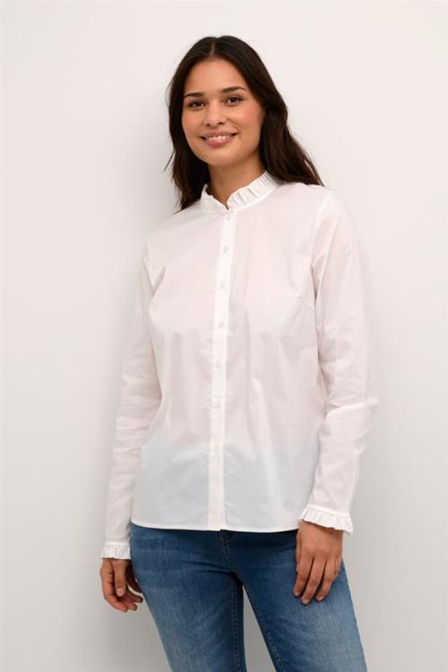 Culture Cuantoinett Button Shirt Kvinde Spring Gardenia Langærmede Skjorter Str XS - hos Magasin