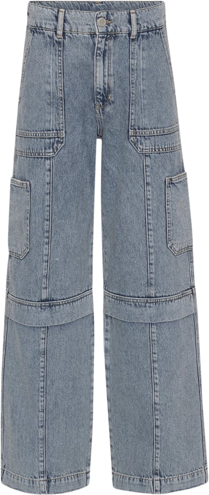 2NDDAY 2ND Edition Carto TT Ocean Blue Denim Kvinde Mid Blue Wide Jeans Str 33 Denim - hos Magasin