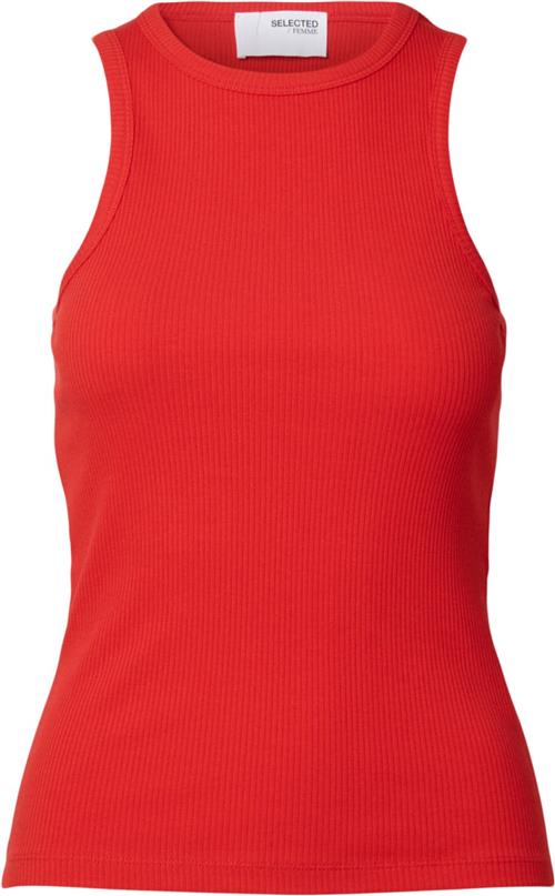 Se Selected Femme Slfanna Oneck Tank TOP Noos Kvinde Flame Scarlet Tanktoppe Regular Fit Str S - hos Magasin ved Magasin