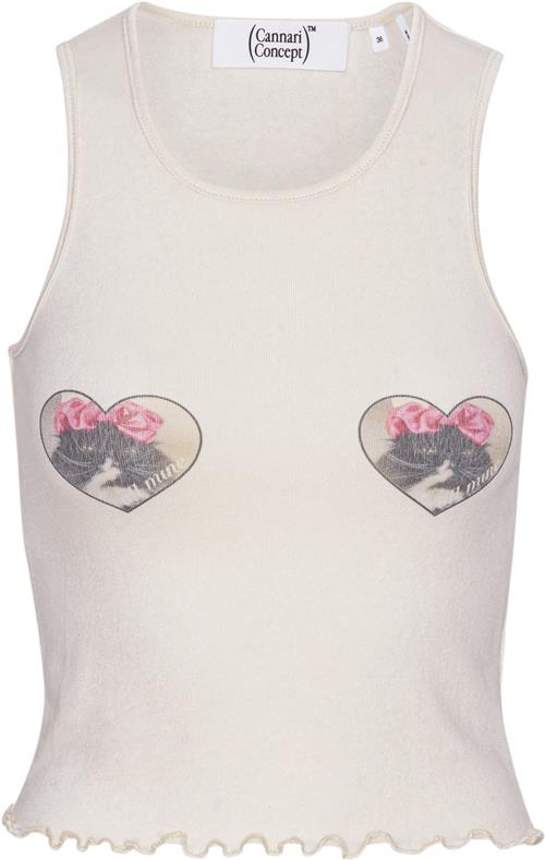 Cannari Concept Tight Top Kvinde Cannoli Cream Tanktoppe Str 40 - hos Magasin