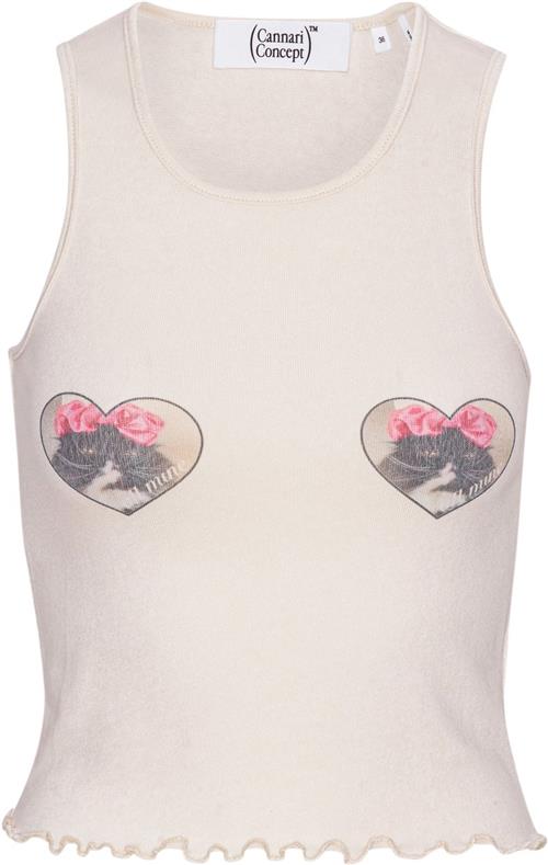 Cannari Concept Tight Top Kvinde Cannoli Cream Tanktoppe Str 34 - hos Magasin