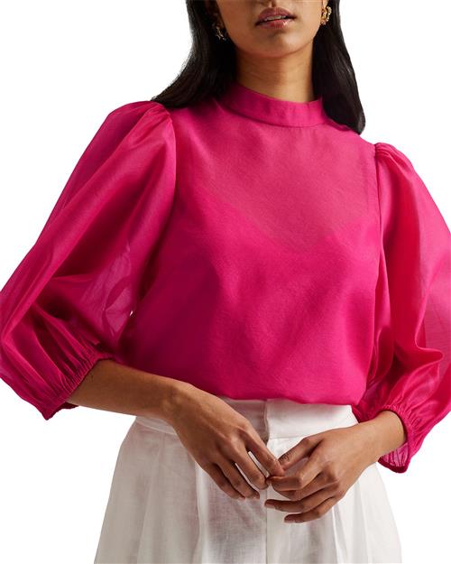 Se Ted Baker Frias Sheer Organza Top With Balloo Kvinde Brt-pink Toppe Str L /4 - hos Magasin ved Magasin