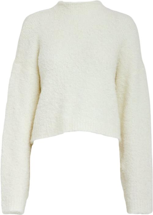 Se Minus Josette High Neck Cropped Knit Pullover Kvinde Light Birch Sweaters Str L - hos Magasin ved Magasin