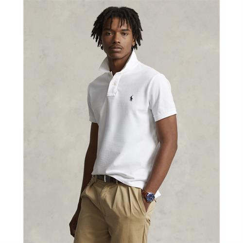 Se Polo Ralph Lauren Custom Slim Fit Mesh Polo Mand Hvid Kortærmede Poloer Str XXL - Bomuld hos Magasin ved Magasin