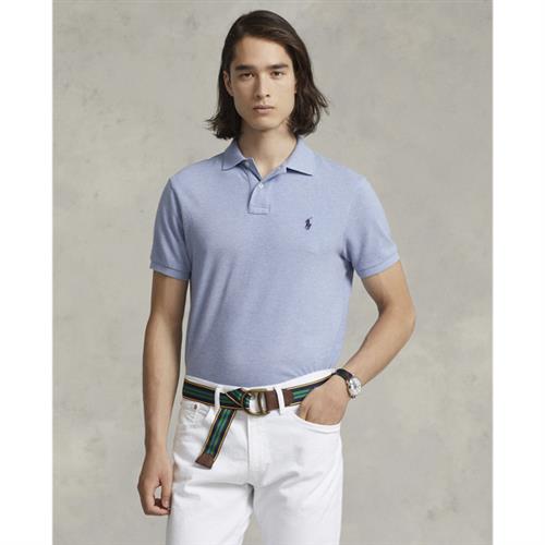 Polo Ralph Lauren Custom Slim Fit Mesh Polo Mand Lyseblå Kortærmede Poloer Str M - Bomuld hos Magasin