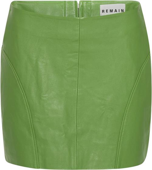 REMAIN Leather Mini Skirt Kvinde Forest Green Korte Nederdele Str 42 - hos Magasin