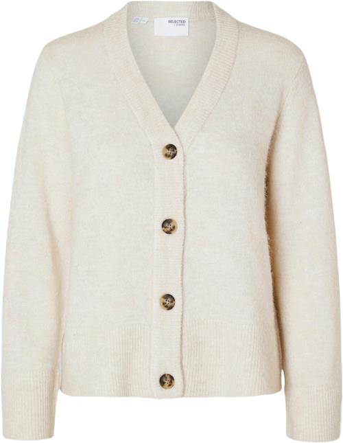 Se Selected Femme Slfmaline NEW LS Knit Short Cardi N Kvinde Birch/melange Cardigans Str L - hos Magasin ved Magasin