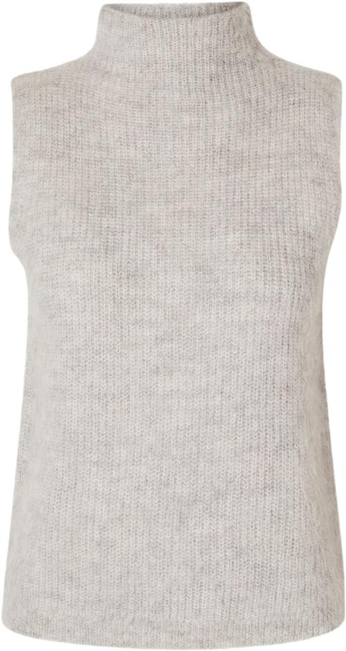 Se Selected Femme Slfemili SL Knit High Neck TOP Kvinde Dove/birch Strikveste Str XL - hos Magasin ved Magasin