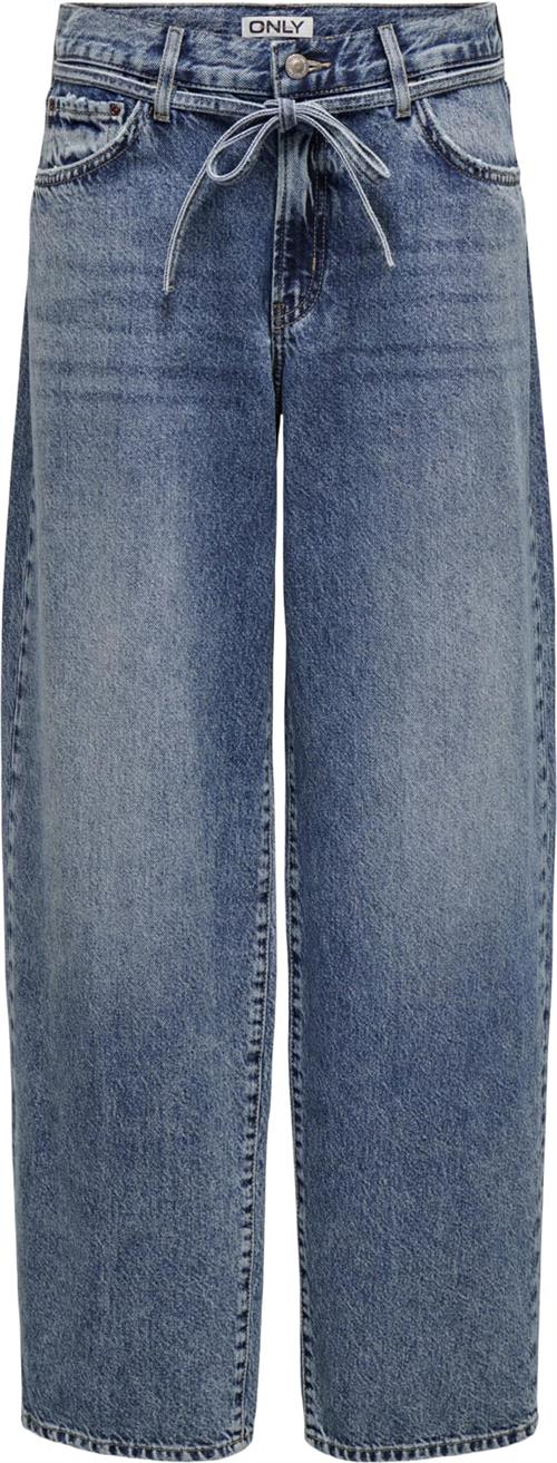 ONLY Onlgianna MW Balloon DNM Jeans DOT Kvinde Blå Wide Jeans Straight Fit Str "25/""32" - Denim hos Magasin