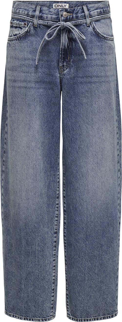 ONLY Onlgianna MW Balloon DNM Jeans DOT Kvinde Blå Wide Jeans Straight Fit Str "28/""32" - Denim hos Magasin