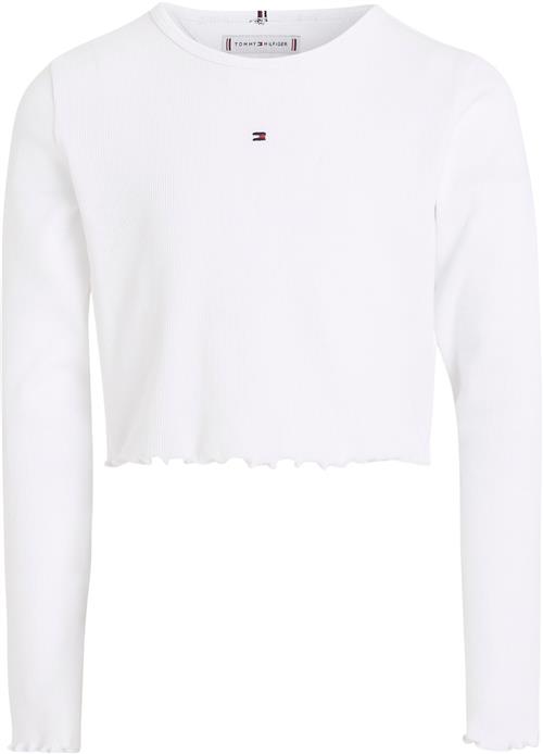 Se Tommy Hilfiger Essential RIB TOP L/S Str 5 år / 110 cm - White Bluser hos Magasin ved Magasin