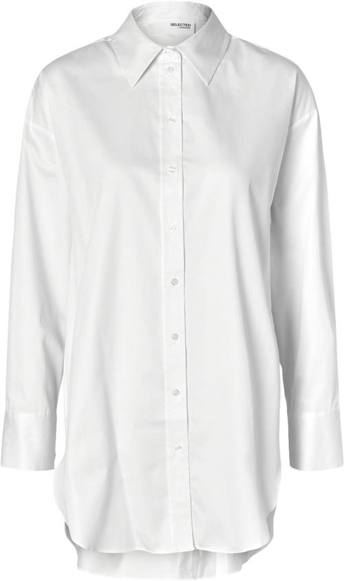 Selected Femme Slfaura LS Shirt B Kvinde Hvid Langærmede Skjorter Str 38 - hos Magasin